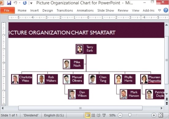 picture organizational chart template for powerpoint