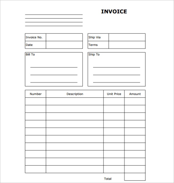 pdf word document blank invoice templateml