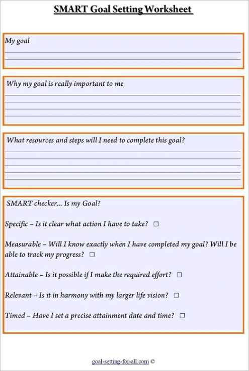 smart goal setting worksheetml