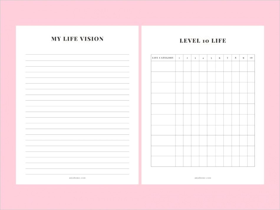 goal setting template free planner printables