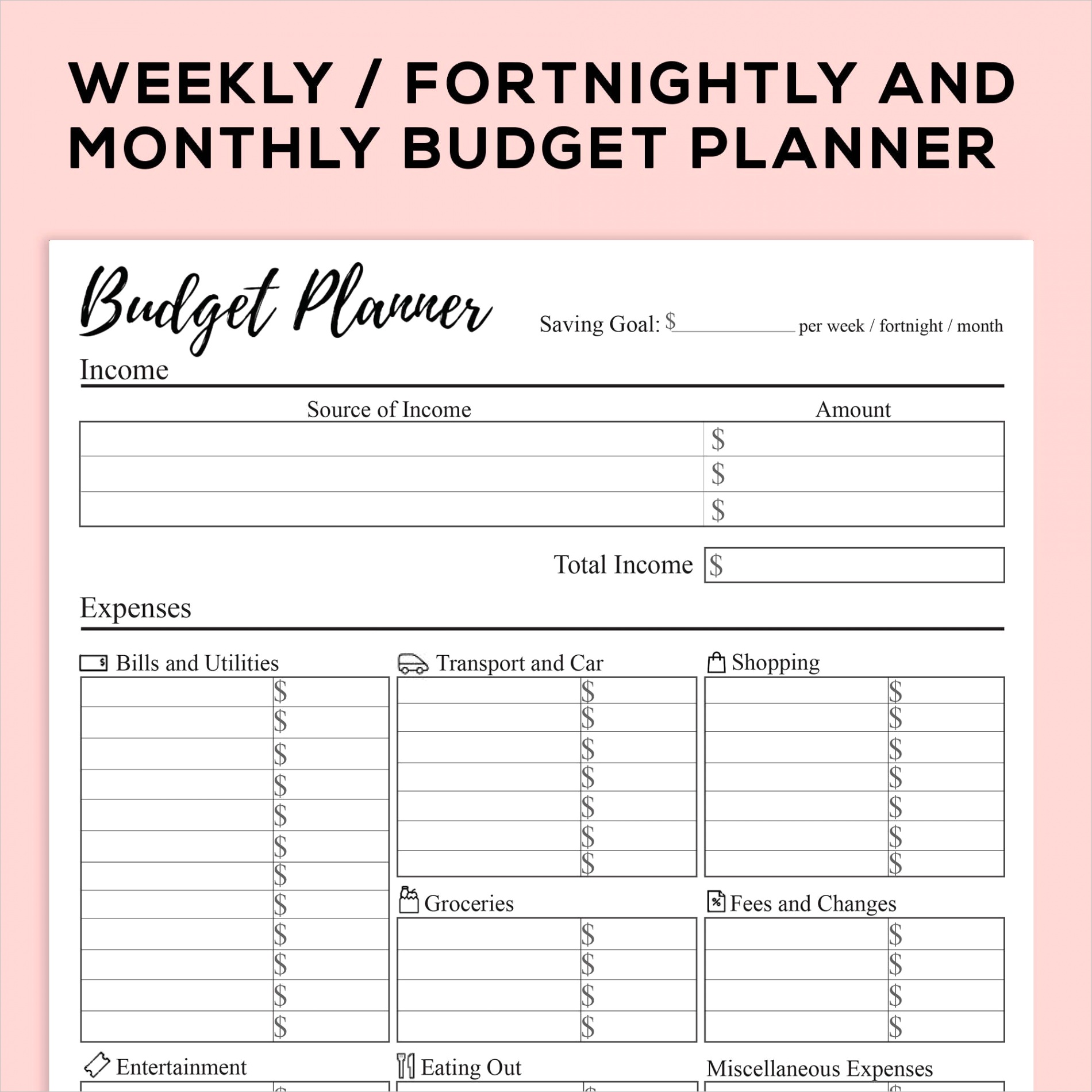 printable bud planner for weekly