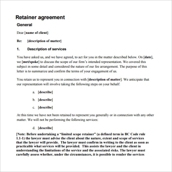 retainer proposal