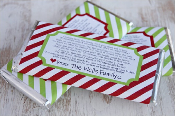 candy bar wrapper holiday printable
