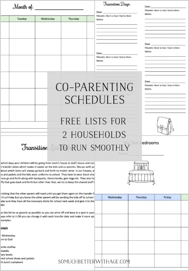 co parenting schedules printables