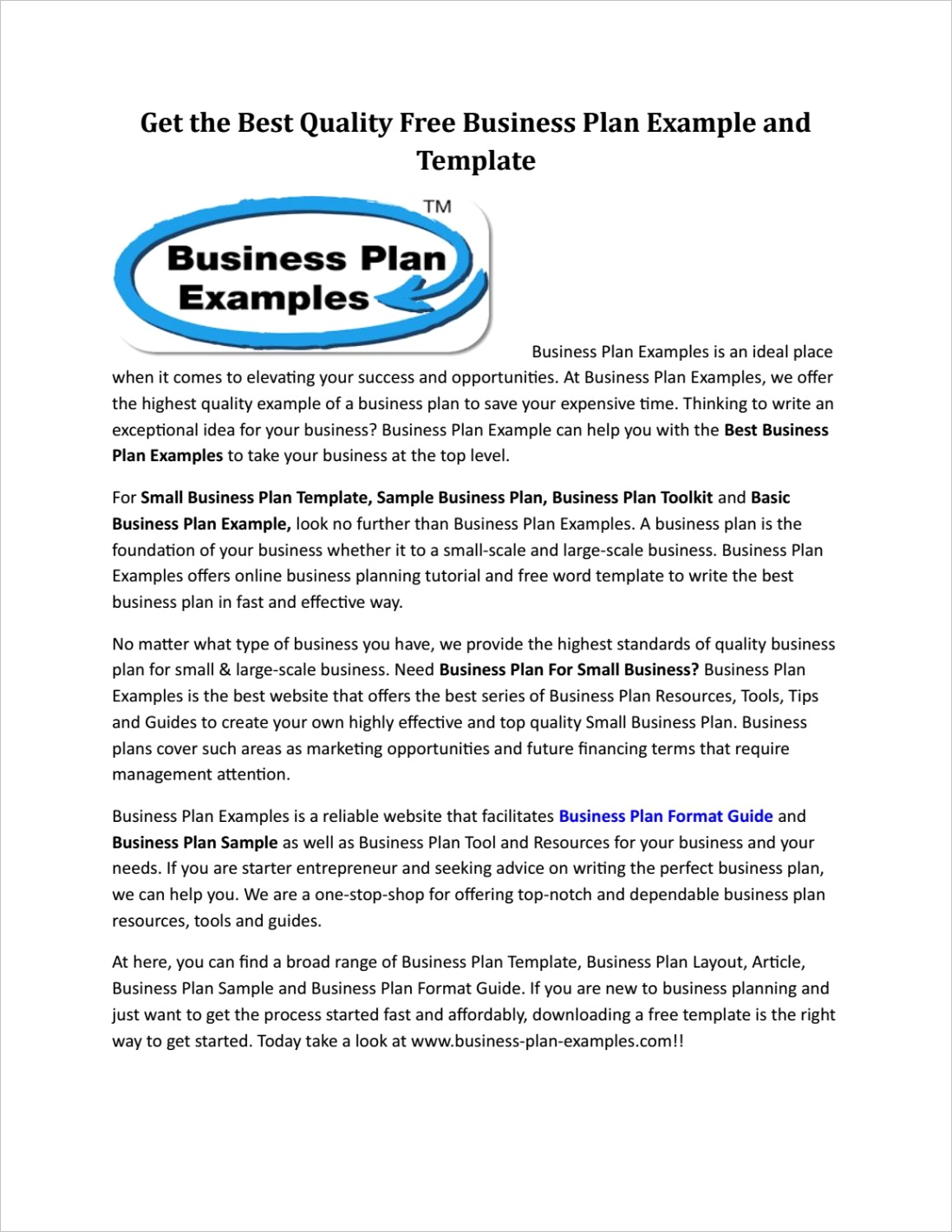 best business plan examplescx
