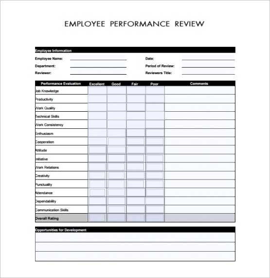 employee performance review templateml