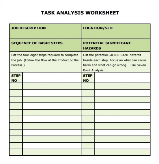 task analysis templateml