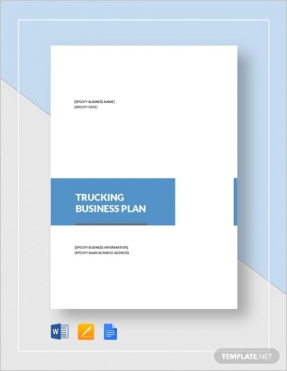 trucking plan business template