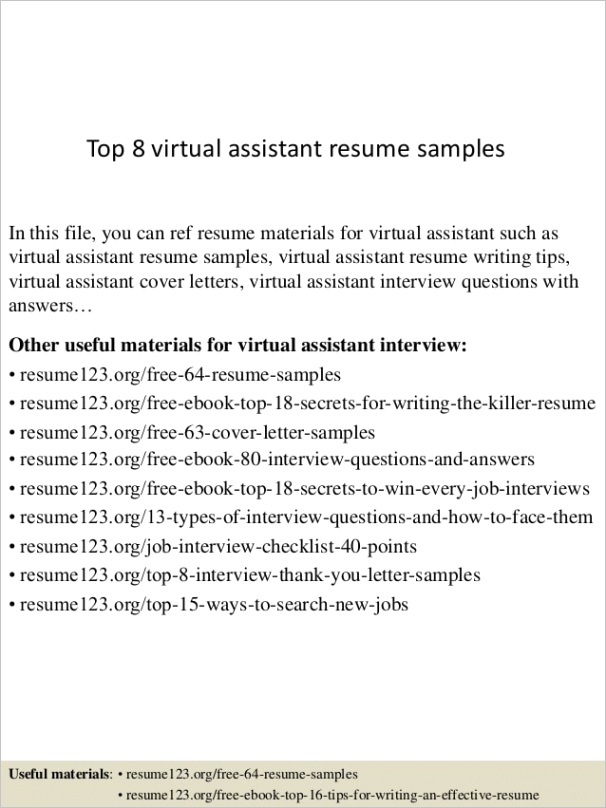 virtual assistant resume skillsml