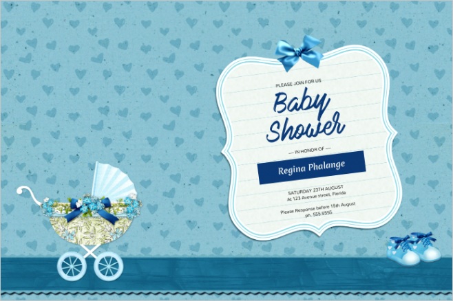 boy baby shower invitation template design