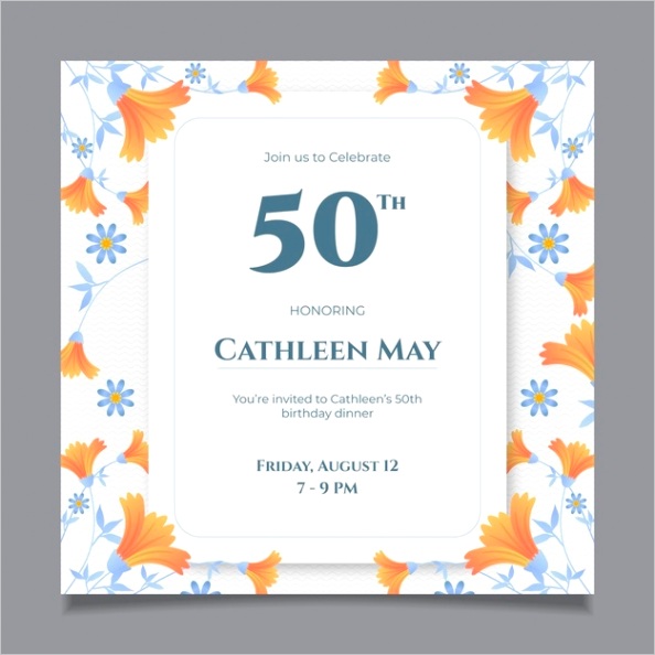 elegant birthday invitation template design m