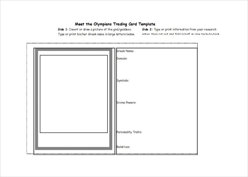 trading card templates
