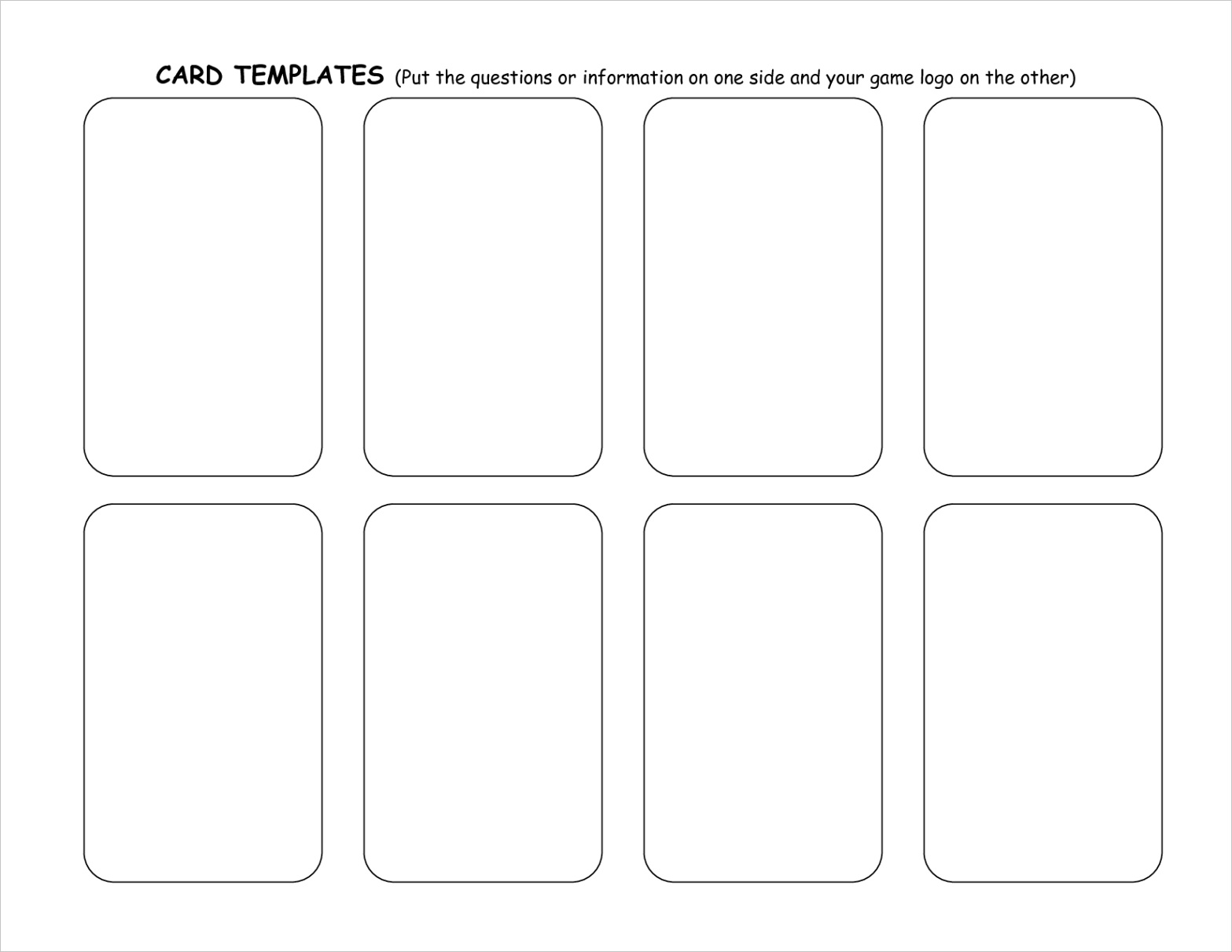 flash card templates