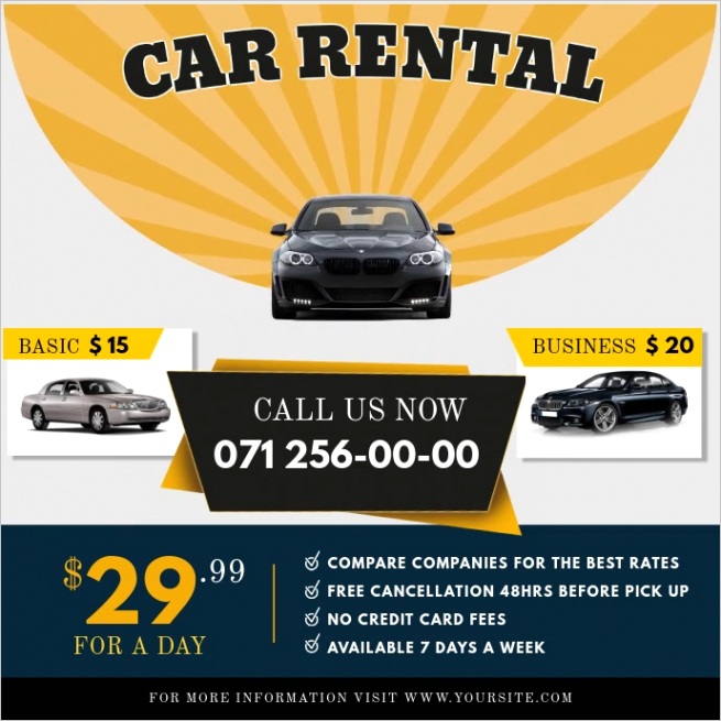 car rental instagram ad square video design template