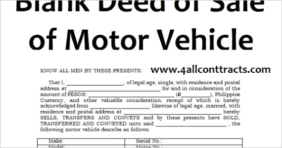 blank deed of sale of motor vehicleml