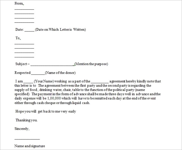 sample agreement letter write agreement letter contract two