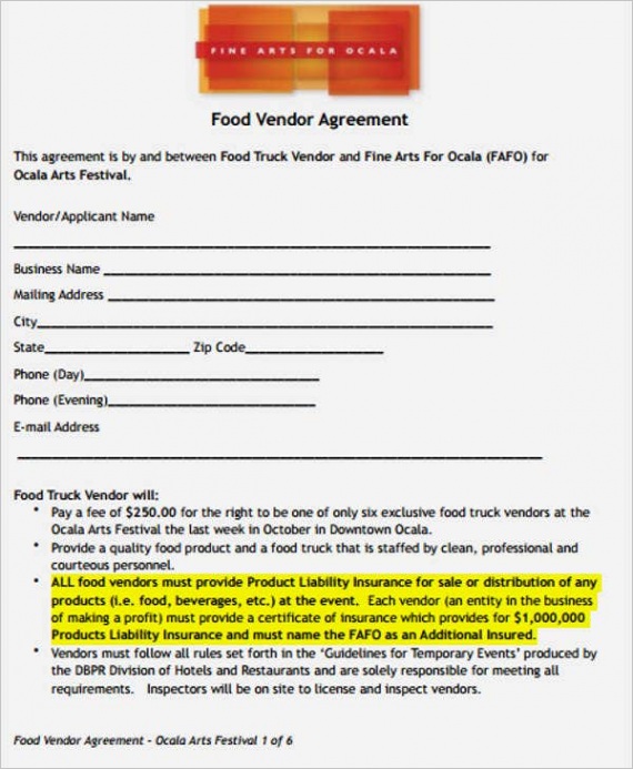 food vendor contract