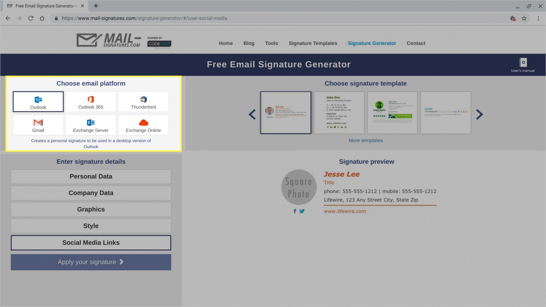 create email signature