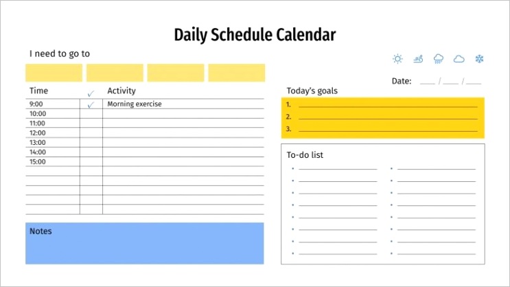 daily schedule calendar