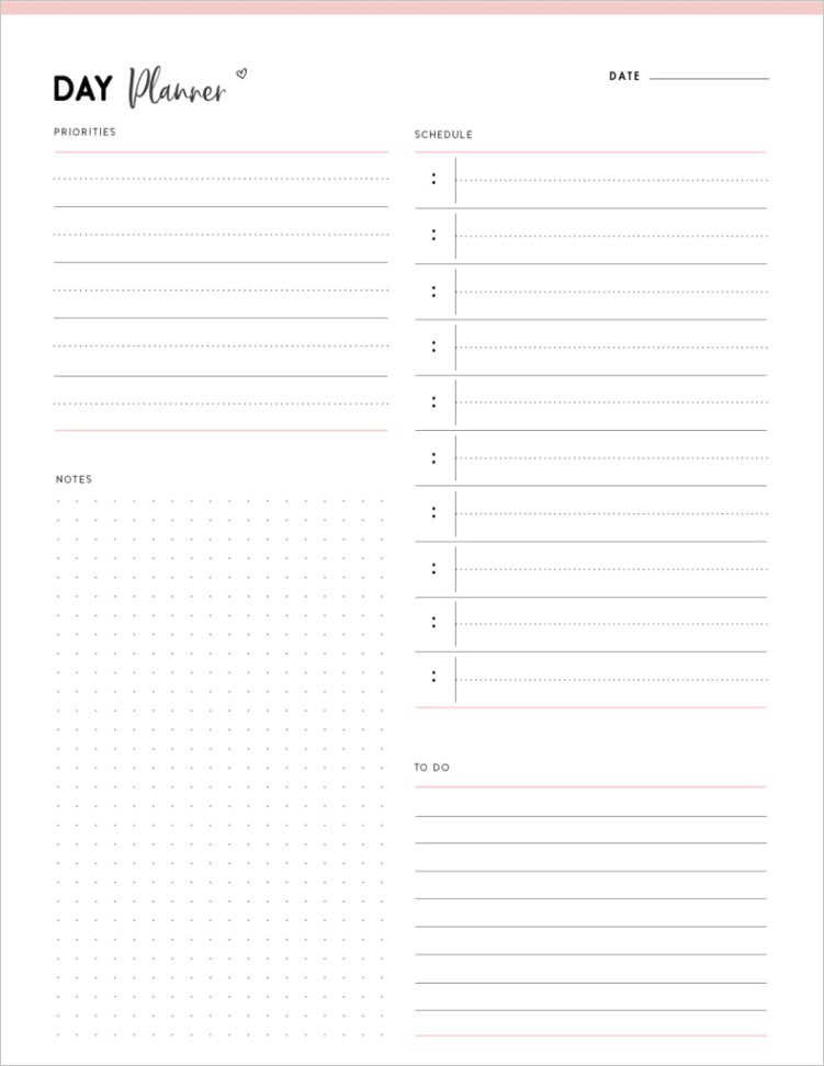 free printable daily planner