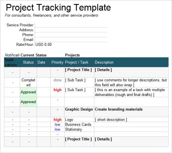 project tracking templateml