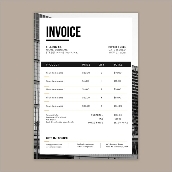 general business invoice template m