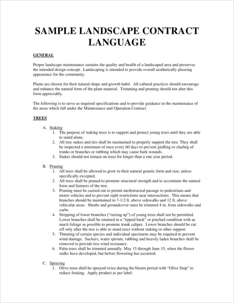 landscaping services contract template