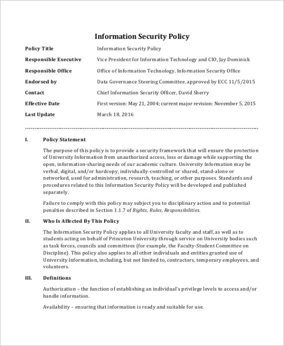 security policy sampleml