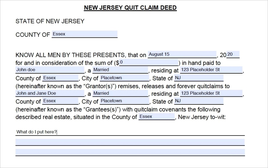 help filling out a quit claim deed to add spouse