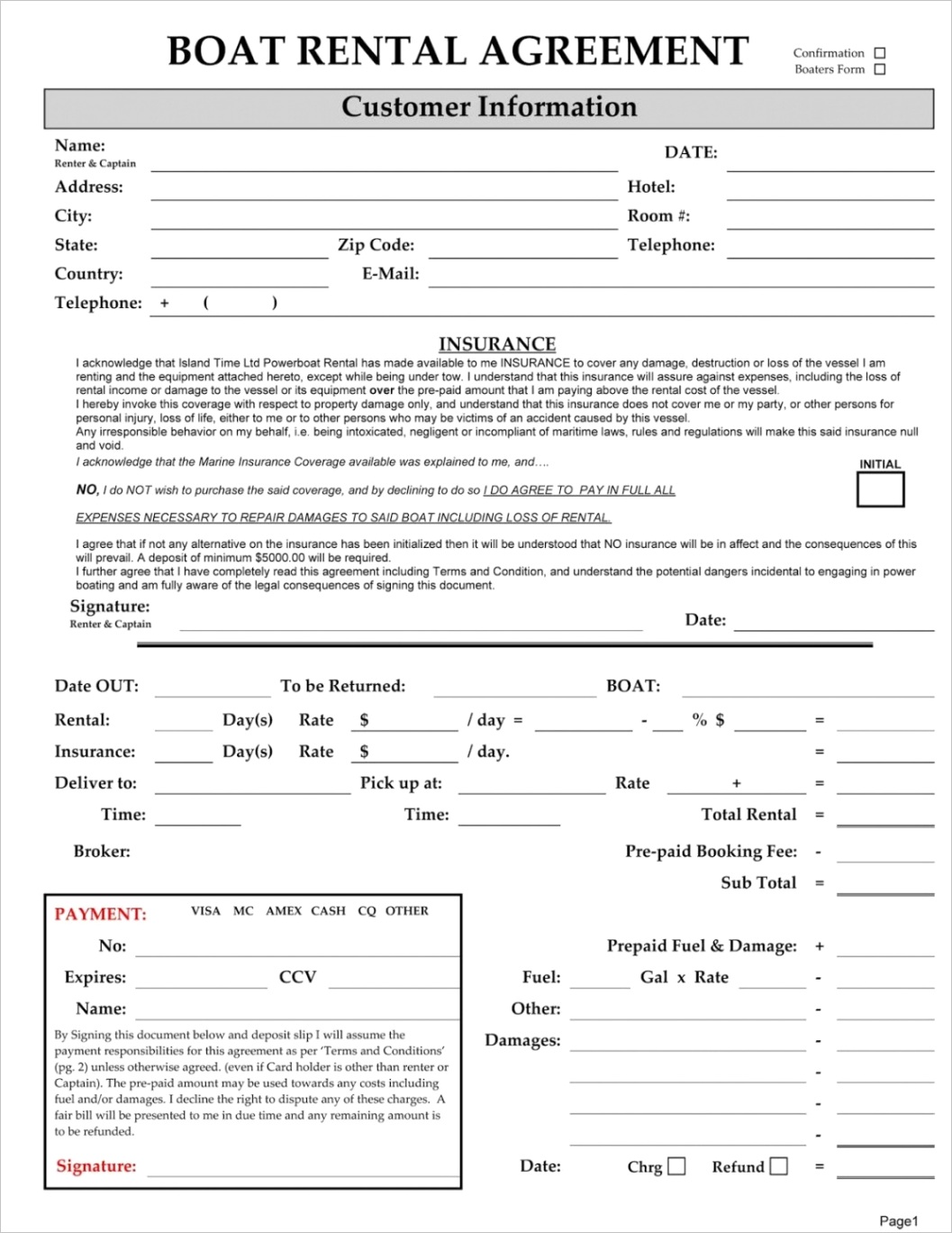 club rental contract template