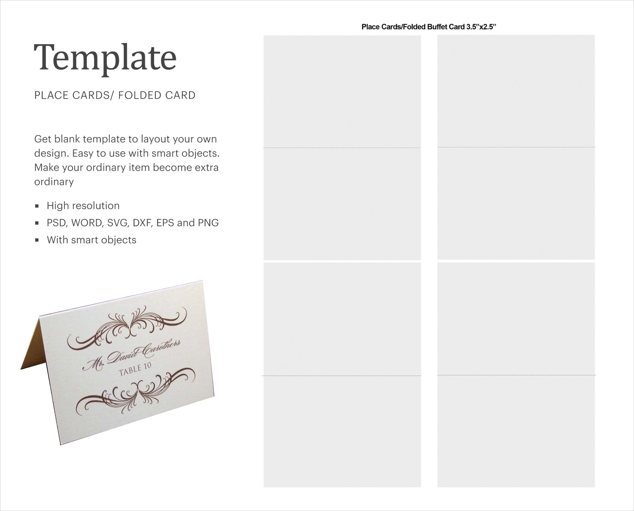 place card folded 35x25 blank template
