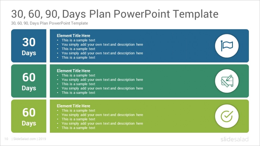 30 60 90 days plan google slides template