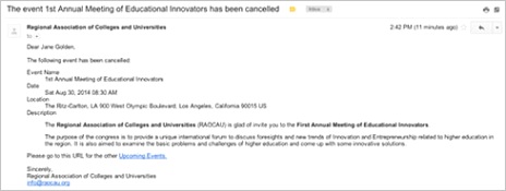 how to write an event cancellation email