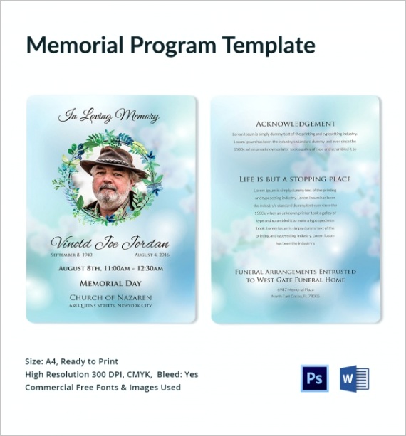 sample memorial program templateml