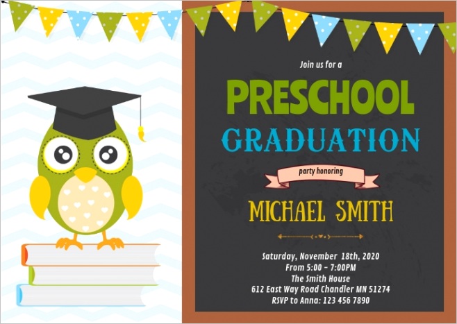 preschool graduation party invitation design template