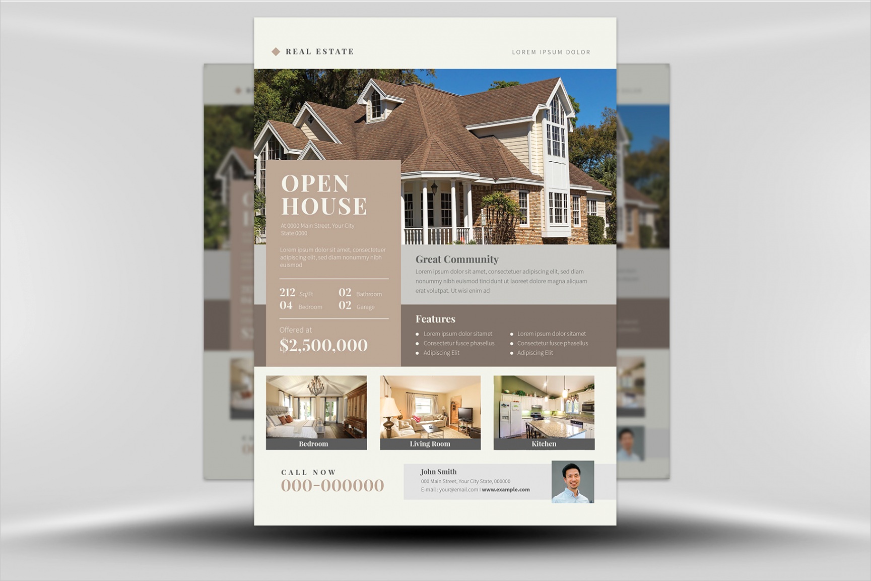 country acres open house real estate flyer template