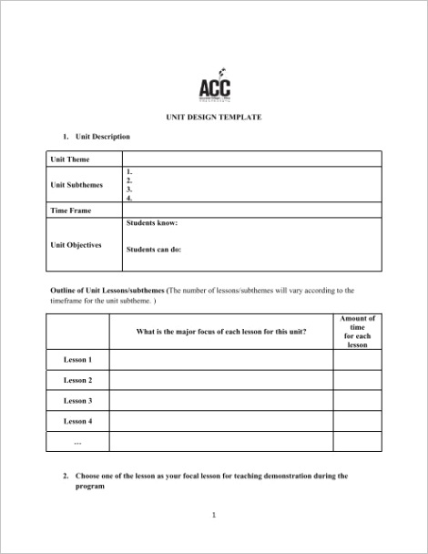 2010 unit and lesson plan templates and guide