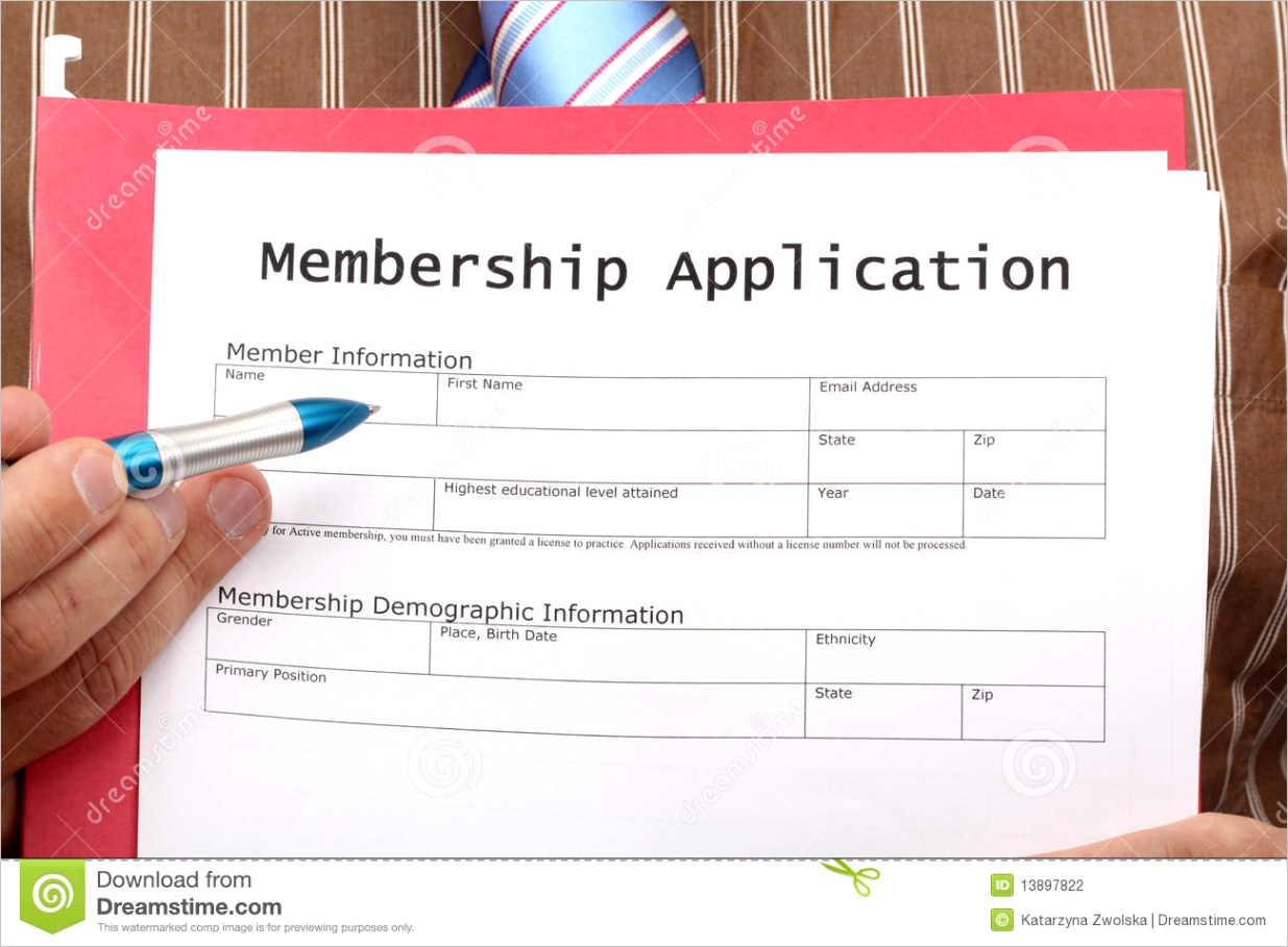 stock photography membership application form image
