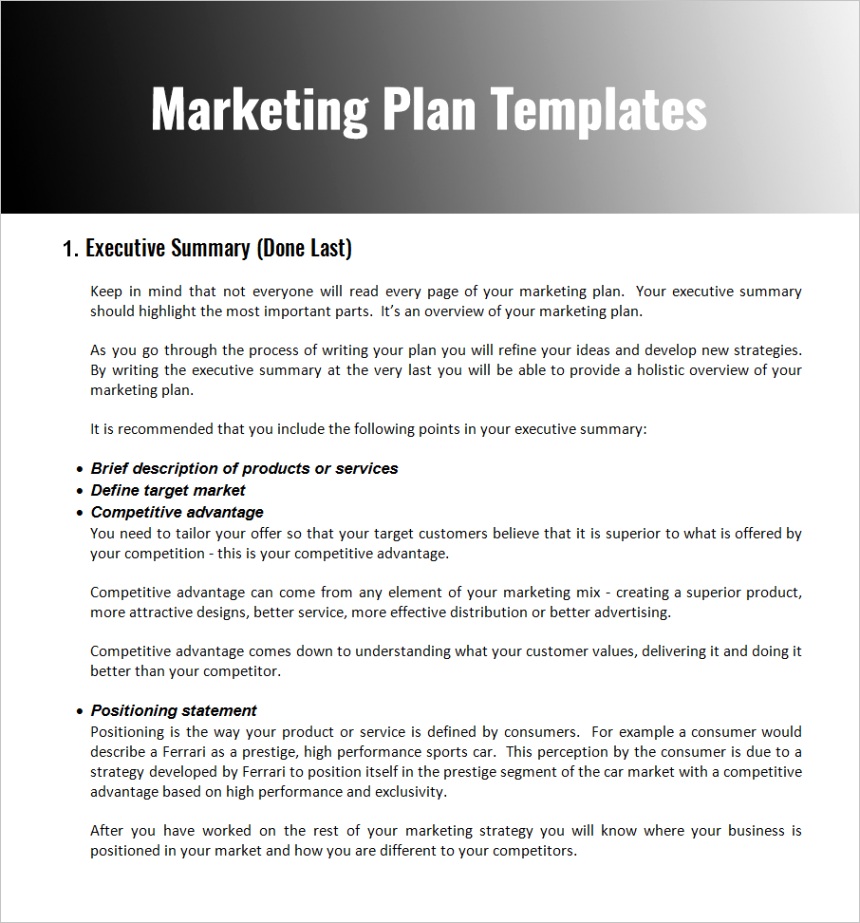 marketing strategy planning template