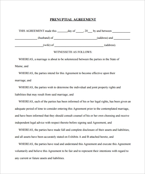 prenuptial agreement templateml