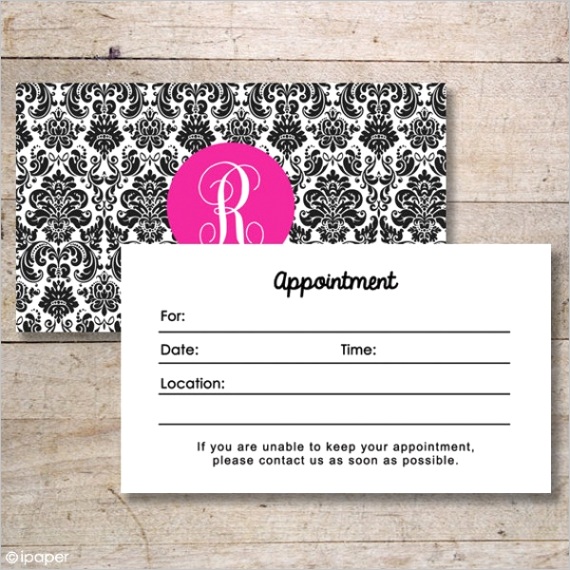 appointment card template