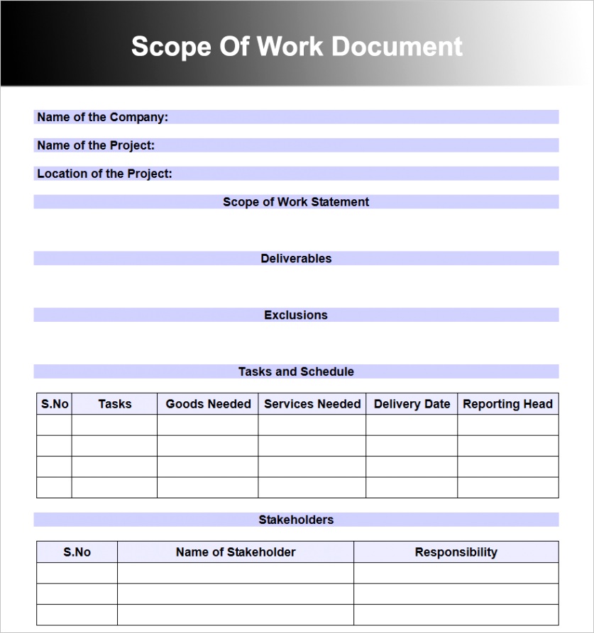scope of work templates