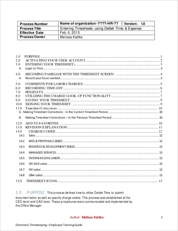 template for writing standard operating procedures sops