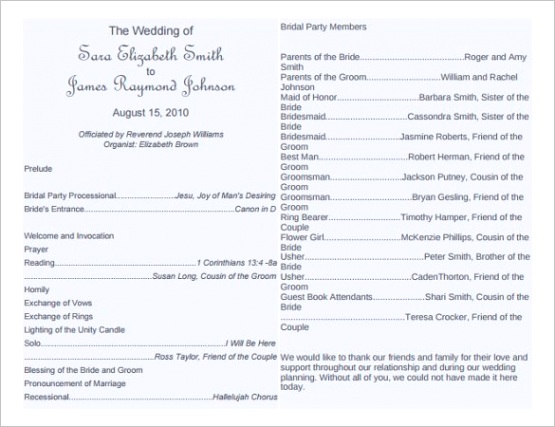14 wedding program templates you can customize online