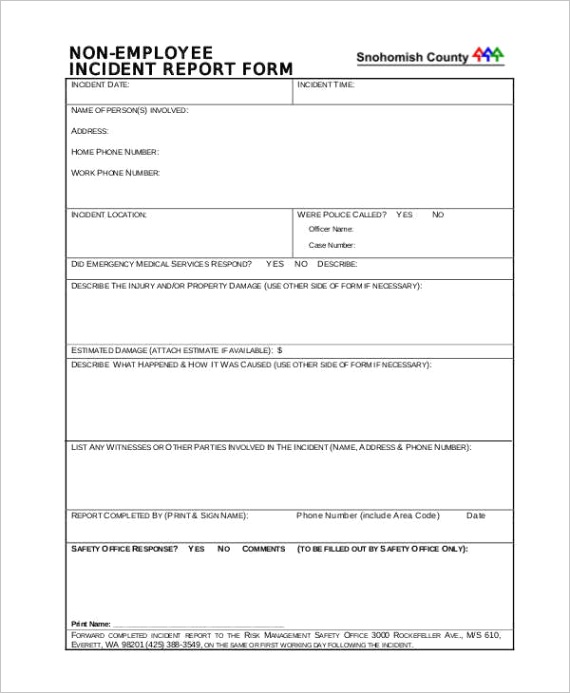 free incident report formml