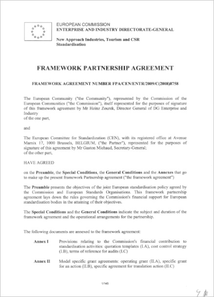 framework partnership agreement
