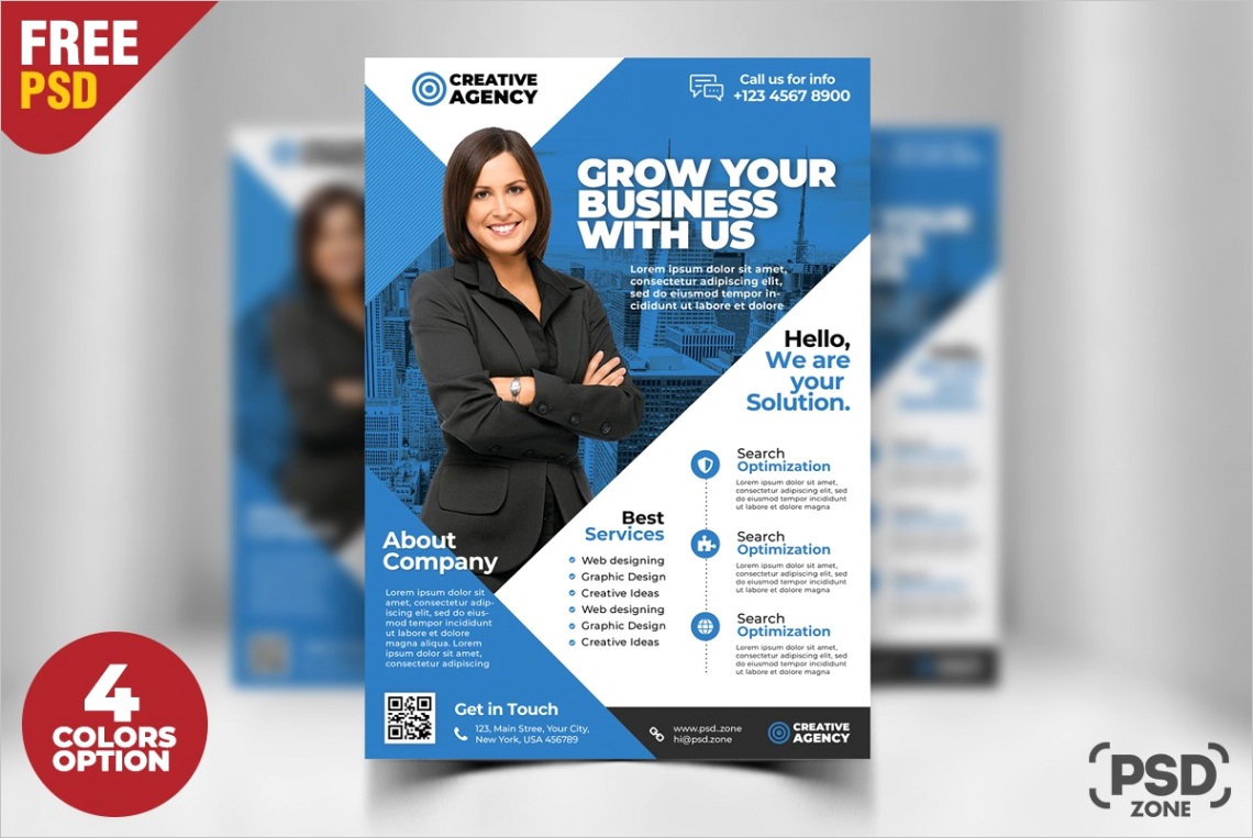 free business flyer psd template