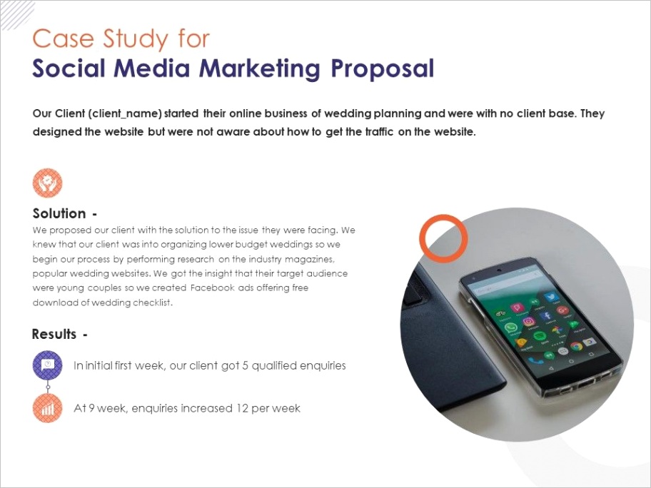 case study for social media marketing proposal ppt powerpoint presentation professionalml