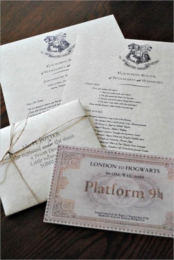 personalized harry potter hogwarts acceptance letter includes free ticket on hogwarts express