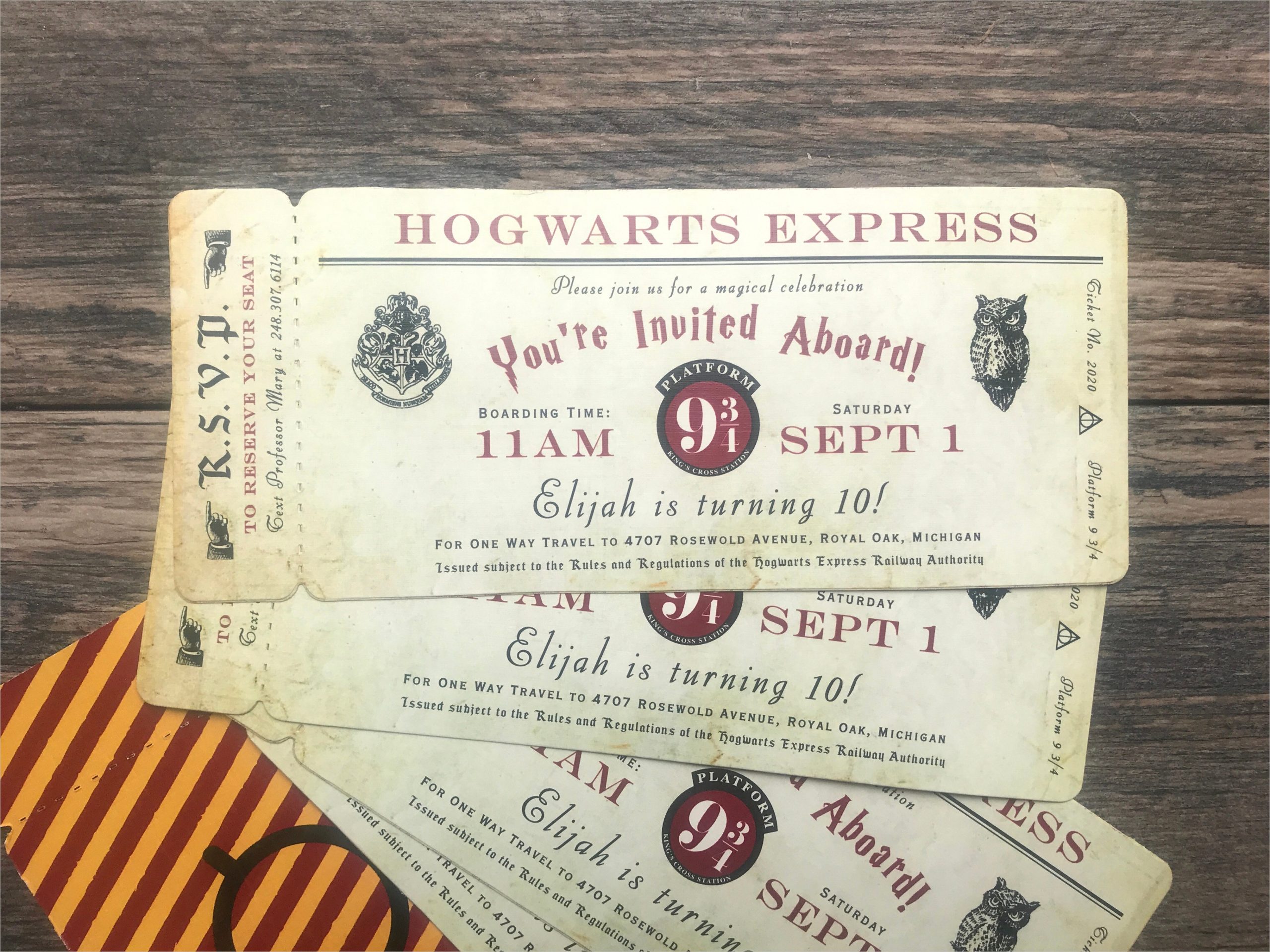 harry potter hogwarts express boarding pass birthday invitation cut